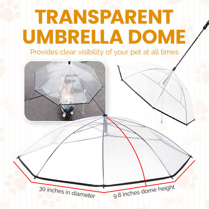 Dog Umbrella with Leash-Protection from Rain Snow Wet Weather