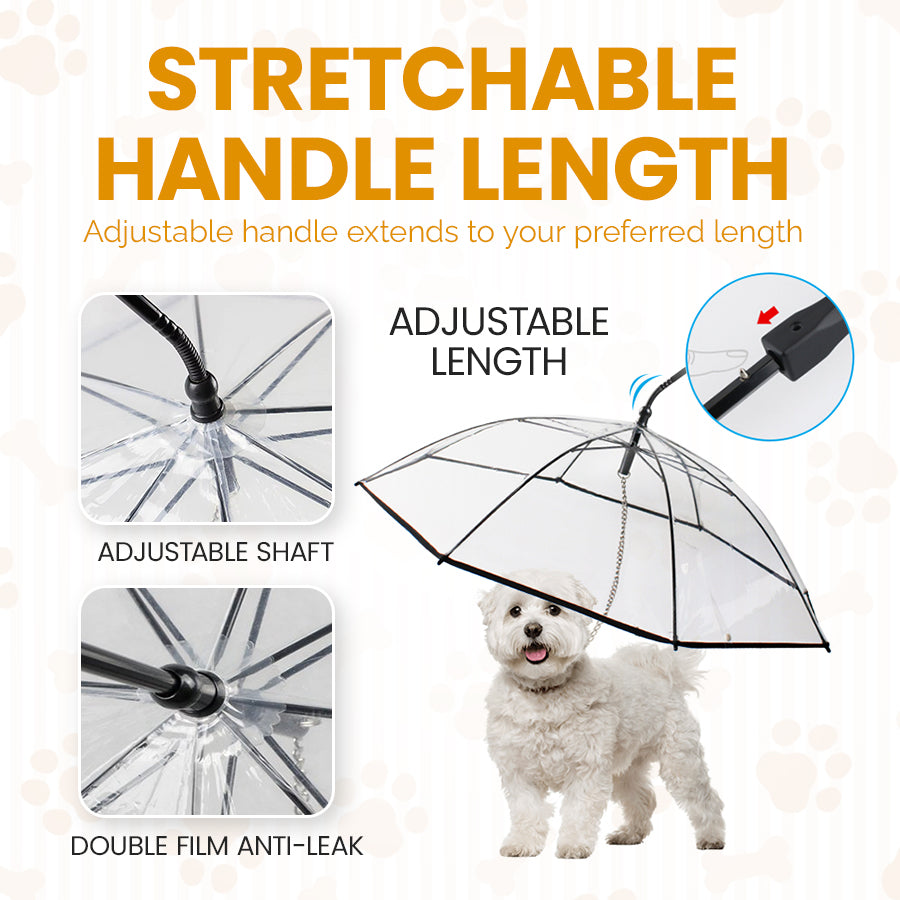 Dog Umbrella with Leash-Protection from Rain Snow Wet Weather