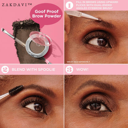 ✨Zakdavi Cosmetics Goof Proof Brow Powder and Brush Set