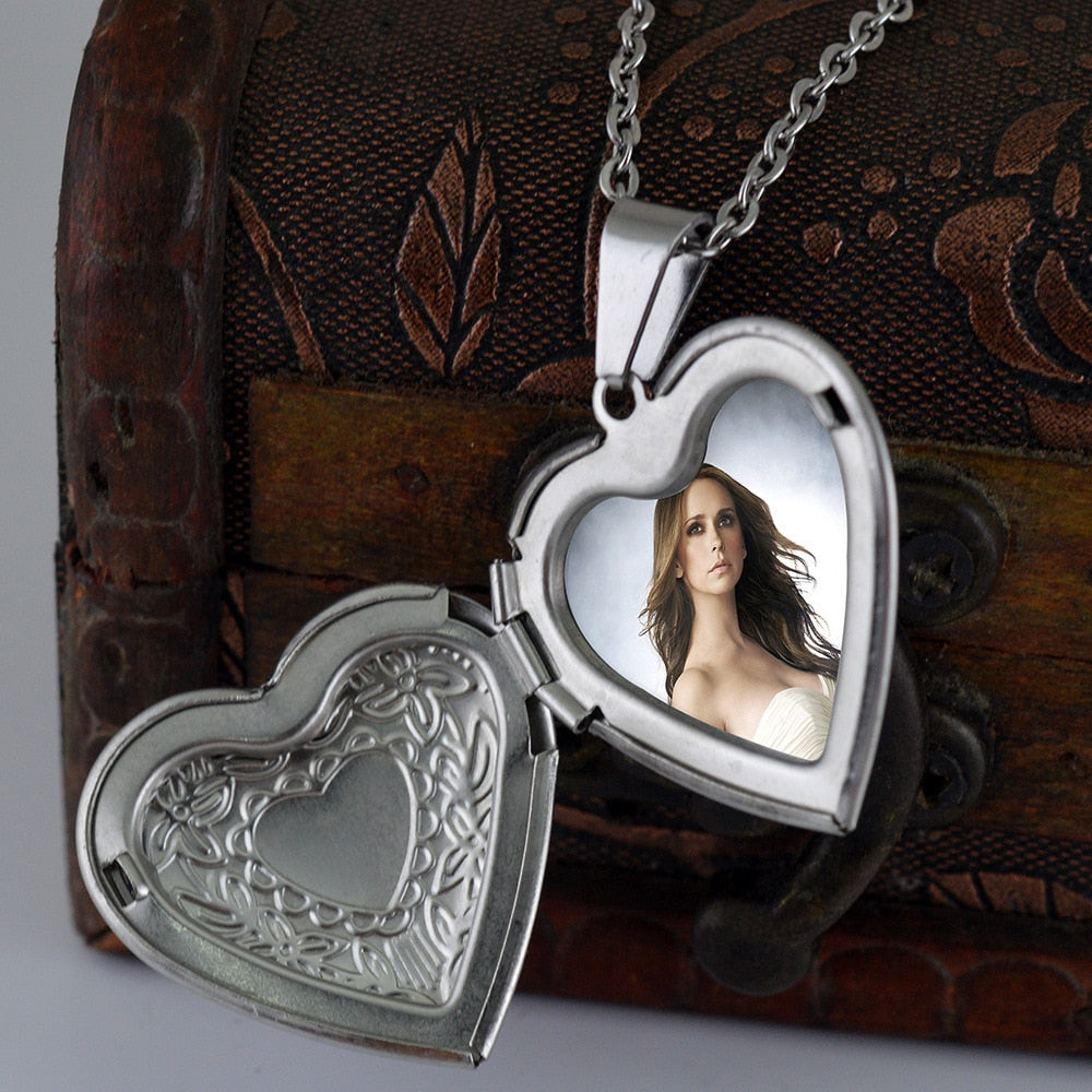 Heart Locket Pendants Necklaces For Women Gold Color photo frame Valentine lovers Necklace 45/66cm Gift Jewelry